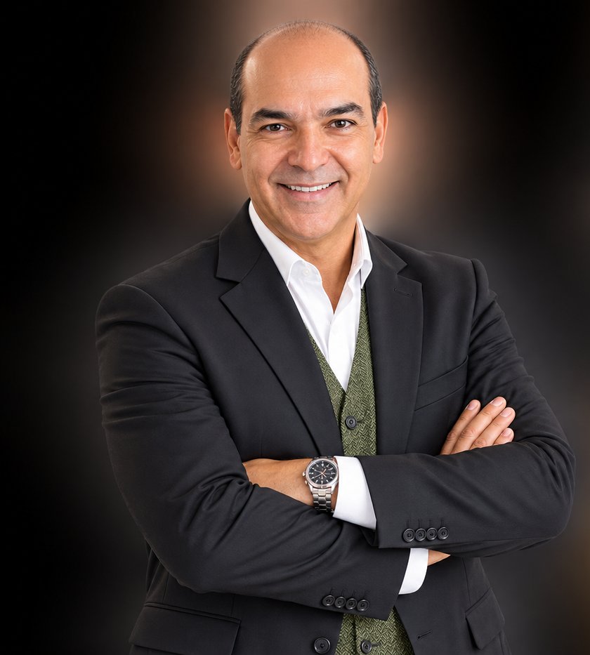 Curro Rivera, Coach Ejecutivo, de pie con los brazos cruzados